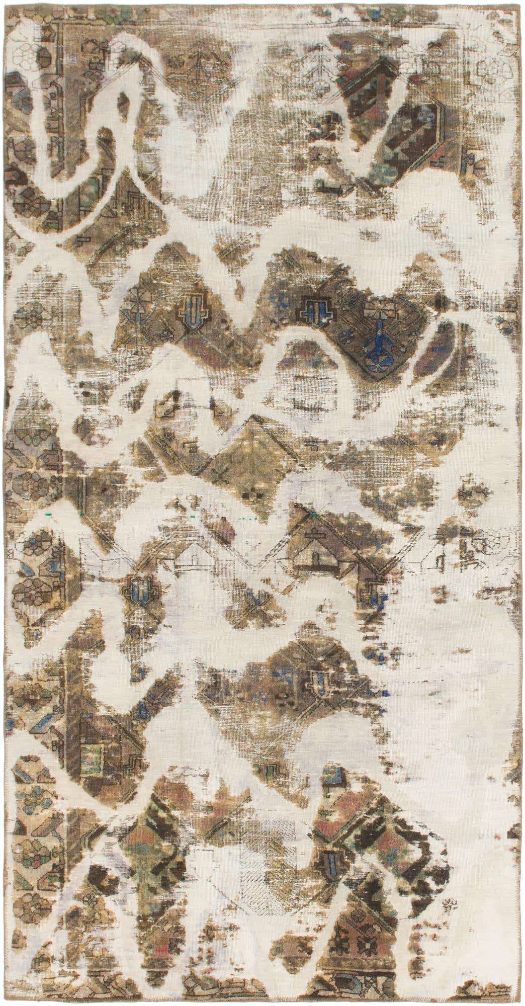4' 8 x 9' 5 Hand Knotted Ultra Vintage Persian Wool Runner Rug
