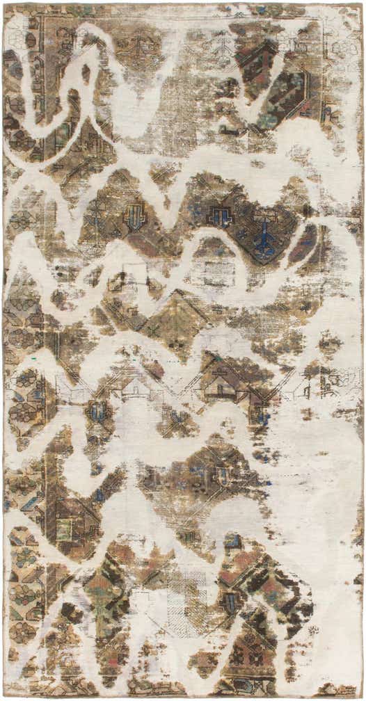 4' 8 x 9' 5 Hand Knotted Ultra Vintage Persian Wool Runner Rug