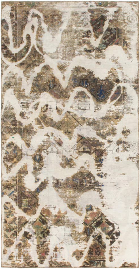 Detail image of 4' 8 x 9' 5 Hand Knotted Ultra Vintage Persian Wool Runner Rug