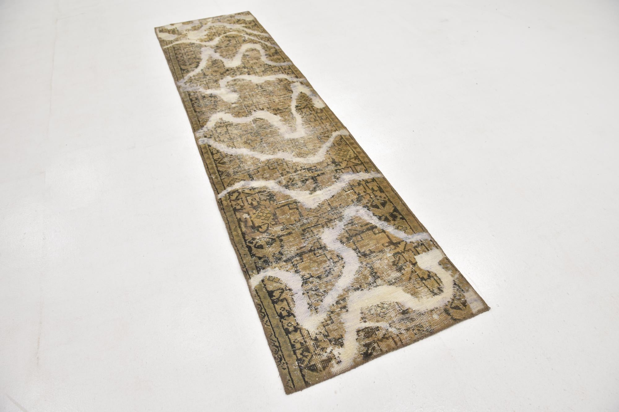 2' 5 x 9' 3 Hand Knotted Ultra Vintage Persian Wool Runner Rug