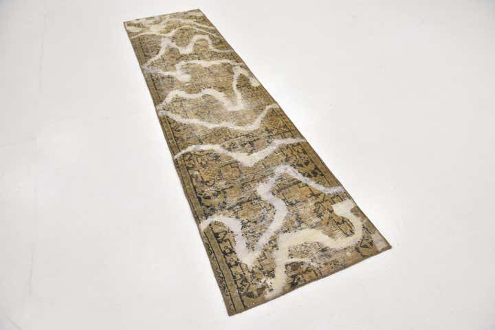 2' 5 x 9' 3 Hand Knotted Ultra Vintage Persian Wool Runner Rug