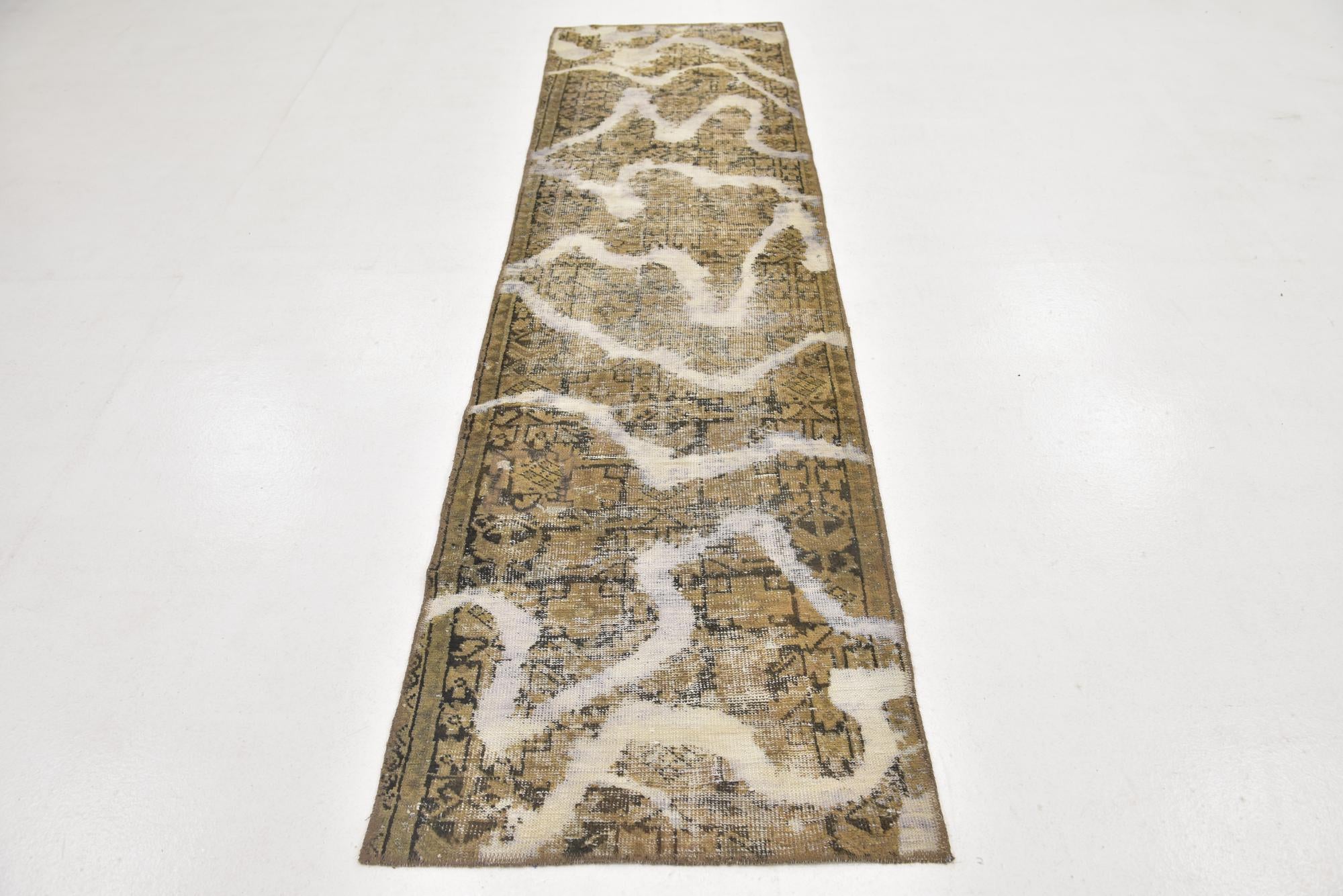 2' 5 x 9' 3 Hand Knotted Ultra Vintage Persian Wool Runner Rug