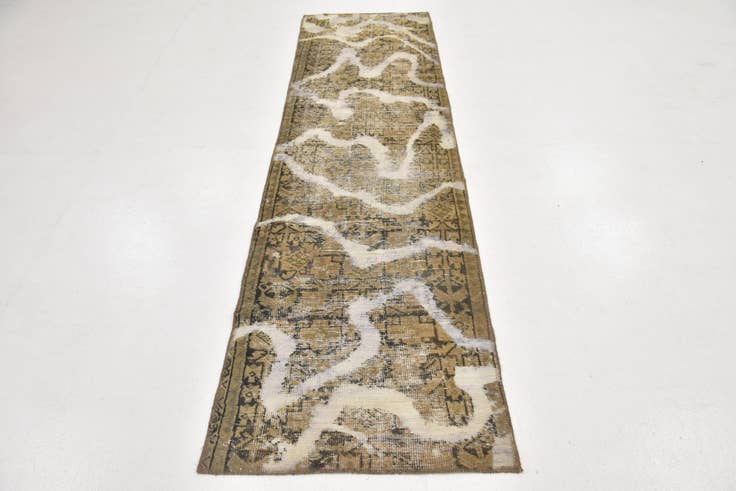 Detail image of 2' 5 x 9' 3 Hand Knotted Ultra Vintage Persian Wool Runner Rug