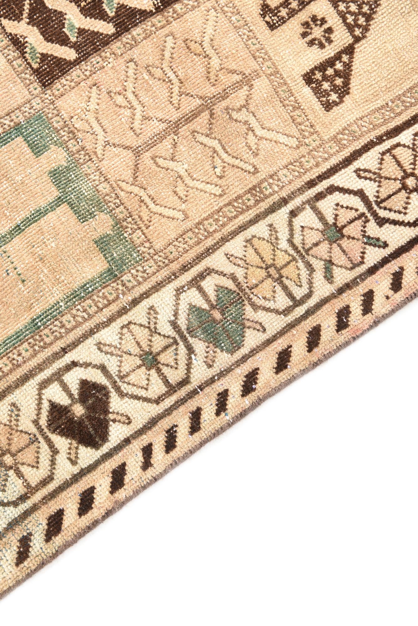 4' 7 x 9' 5 Hand Knotted Ultra Vintage Persian Wool Runner Rug