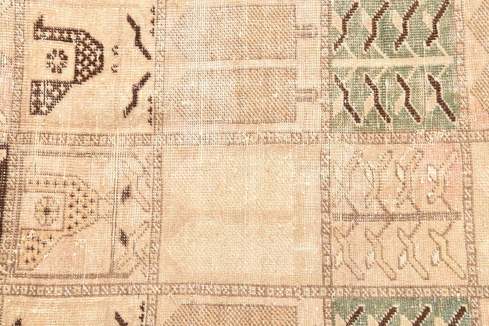 4' 7 x 9' 5 Hand Knotted Ultra Vintage Persian Wool Runner Rug