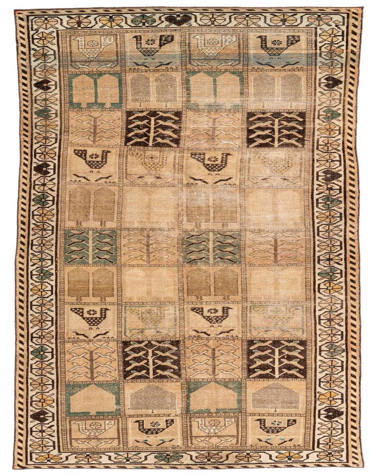 Detail image of 4' 7 x 9' 5 Hand Knotted Ultra Vintage Persian Wool Runner Rug