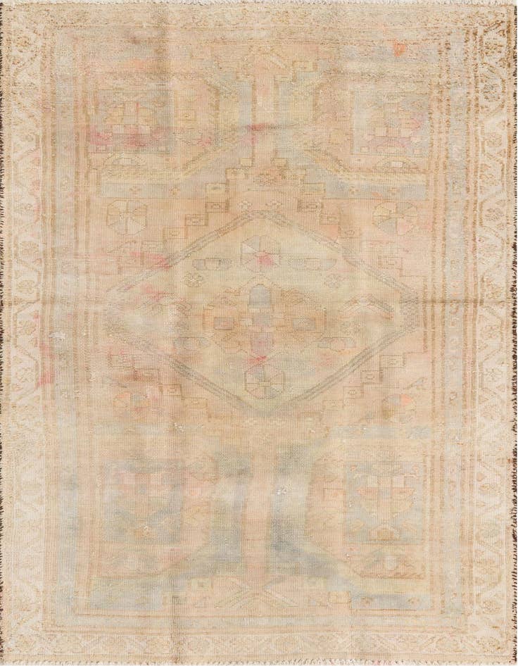 Detail image of 3' 5 x 6' 9 Hand Knotted Ultra Vintage Persian Wool Runner Rug