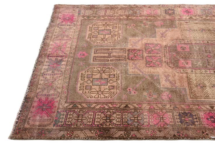 Detail image of 4' 5 x 14' 3 Hand Knotted Ultra Vintage Persian Wool Runner Rug