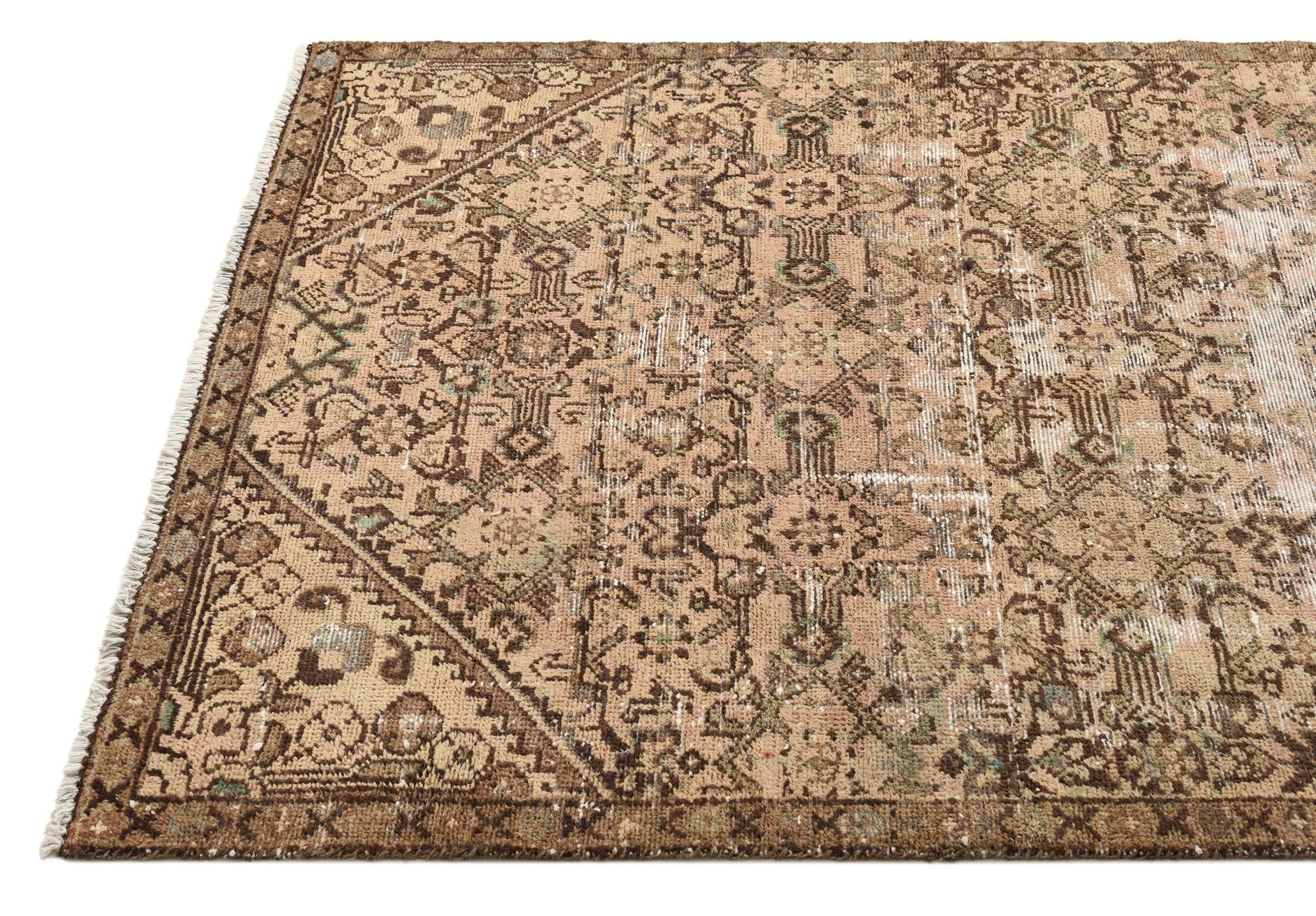 3' 10 x 9' 10 Hand Knotted Ultra Vintage Persian Wool Runner Rug