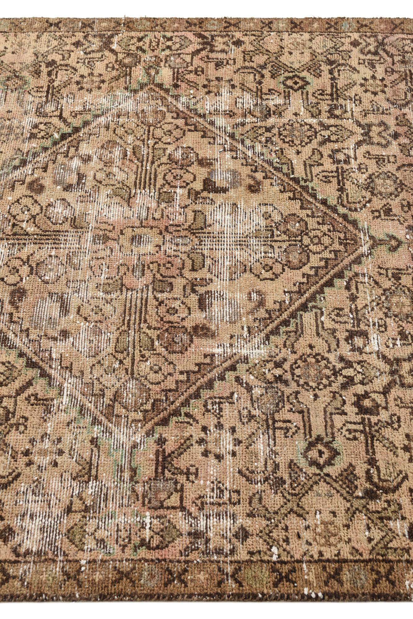 3' 10 x 9' 10 Hand Knotted Ultra Vintage Persian Wool Runner Rug