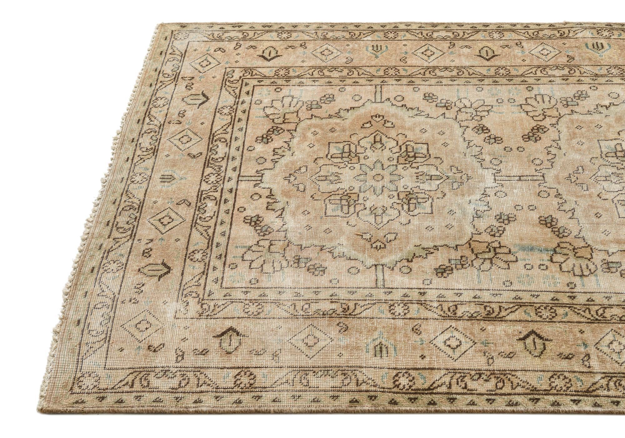 3' 8 x 9' Hand Knotted Ultra Vintage Persian Wool Runner Rug