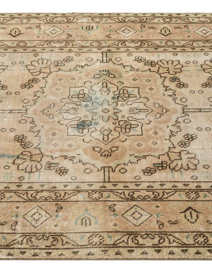 Detail image of 3' 8 x 9'  Hand Knotted Ultra Vintage Persian Wool Runner Rug