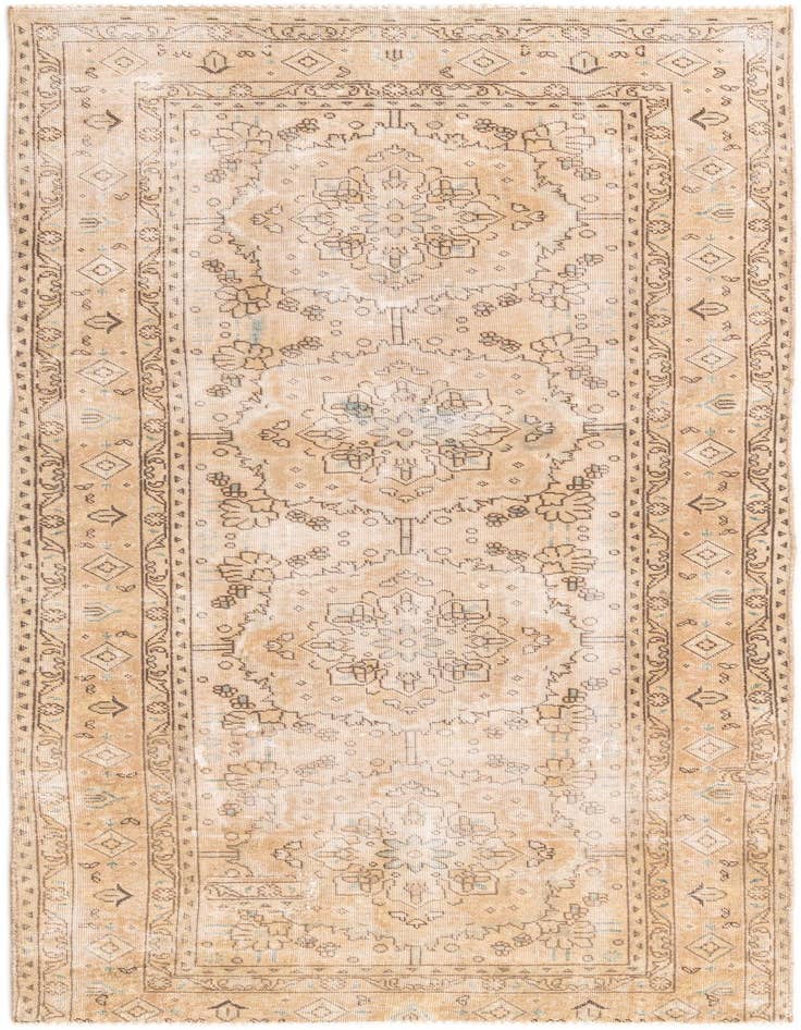Detail image of 3' 8 x 9' Hand Knotted Ultra Vintage Persian Wool Runner Rug