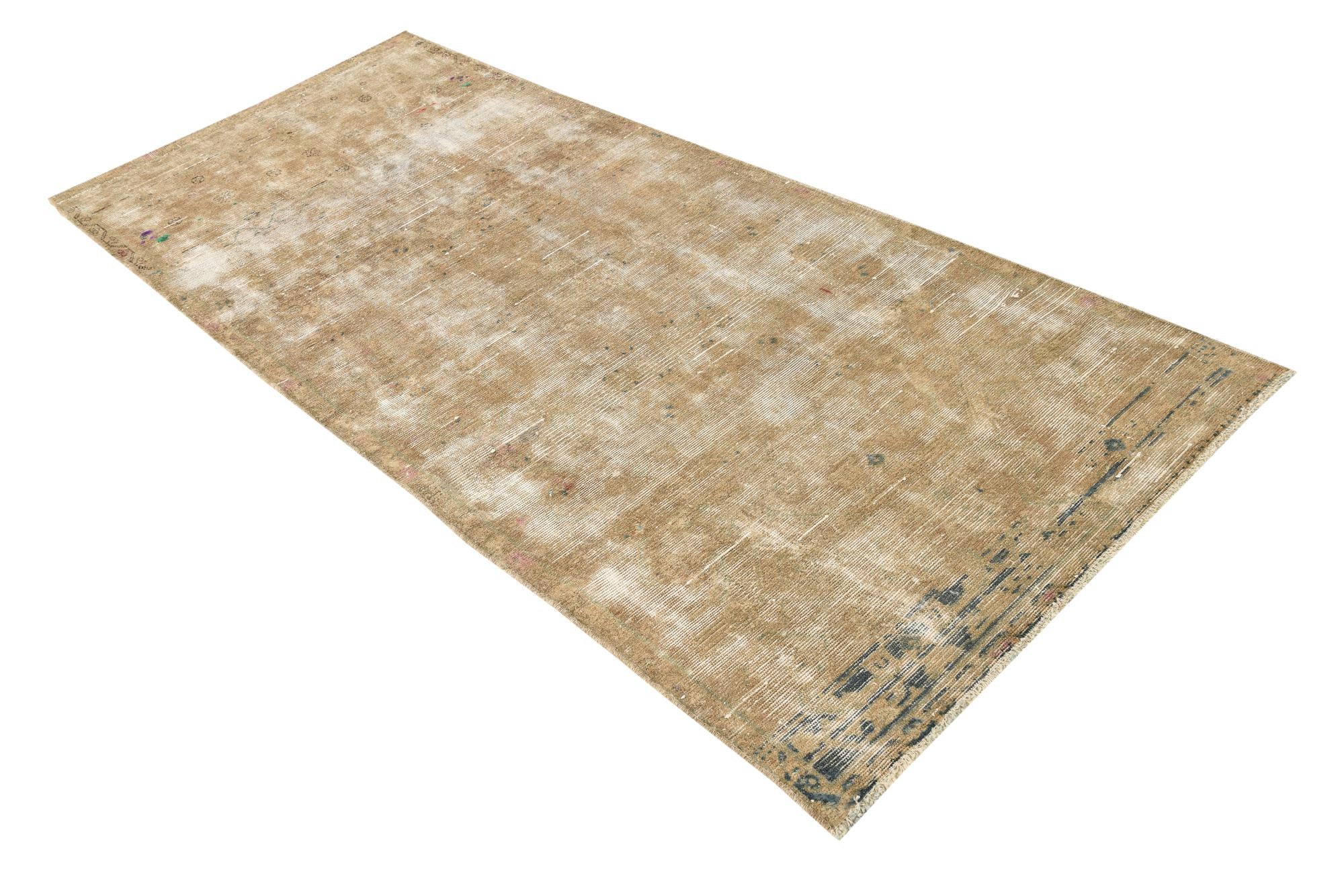 3' 7 x 8' 5 Hand Knotted Ultra Vintage Persian Wool Runner Rug