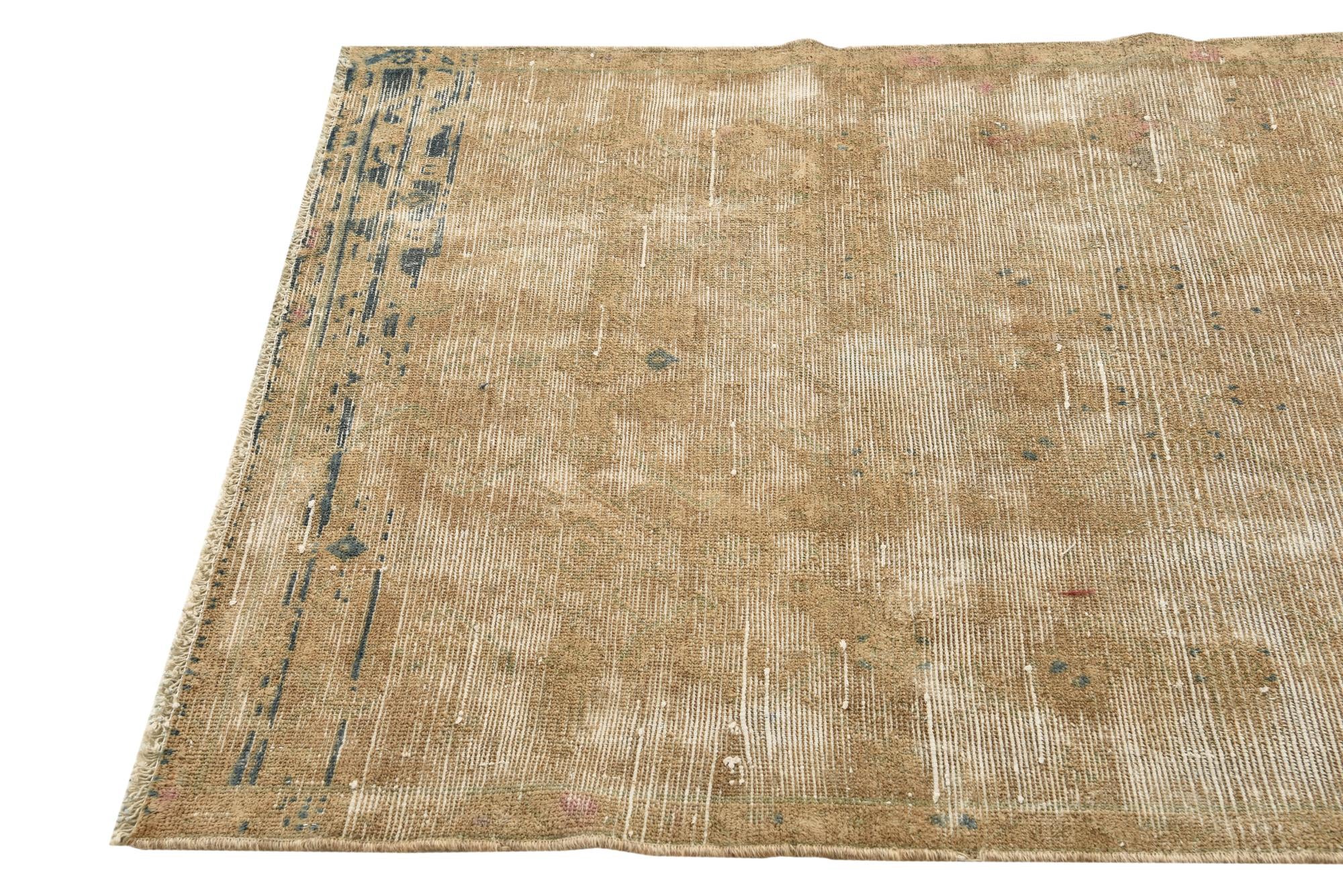 3' 7 x 8' 5 Hand Knotted Ultra Vintage Persian Wool Runner Rug