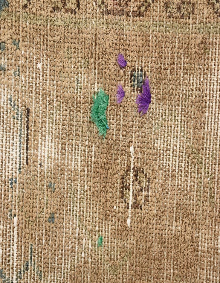 Detail image of 3' 7 x 8' 5  Hand Knotted Ultra Vintage Persian Wool Runner Rug