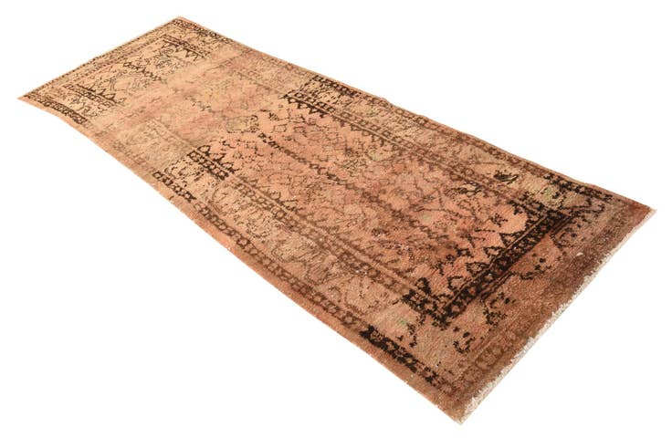 Detail image of 3' 4 x 9' 10 Hand Knotted Ultra Vintage Persian Wool Runner Rug