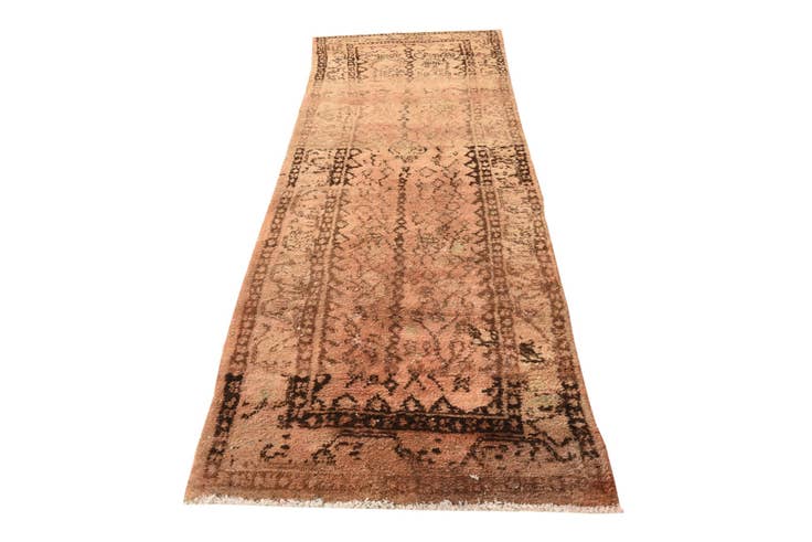 Detail image of 3' 4 x 9' 10 Hand Knotted Ultra Vintage Persian Wool Runner Rug