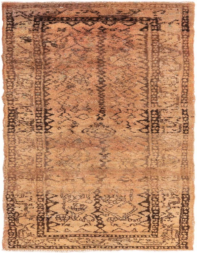 Detail image of 3' 4 x 9' 10 Hand Knotted Ultra Vintage Persian Wool Runner Rug