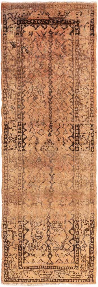3' 4 x 9' 10 Hand Knotted Ultra Vintage Persian Wool Runner Rug