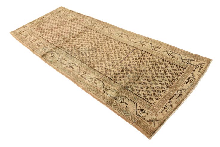 Detail image of 3' 5 x 9' 1 Hand Knotted Ultra Vintage Persian Wool Runner Rug