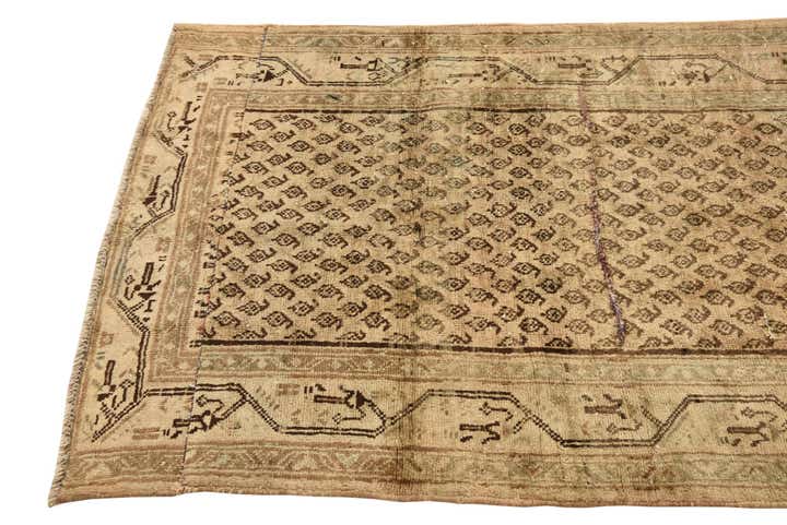 3' 5 x 9' 1 Hand Knotted Ultra Vintage Persian Wool Runner Rug