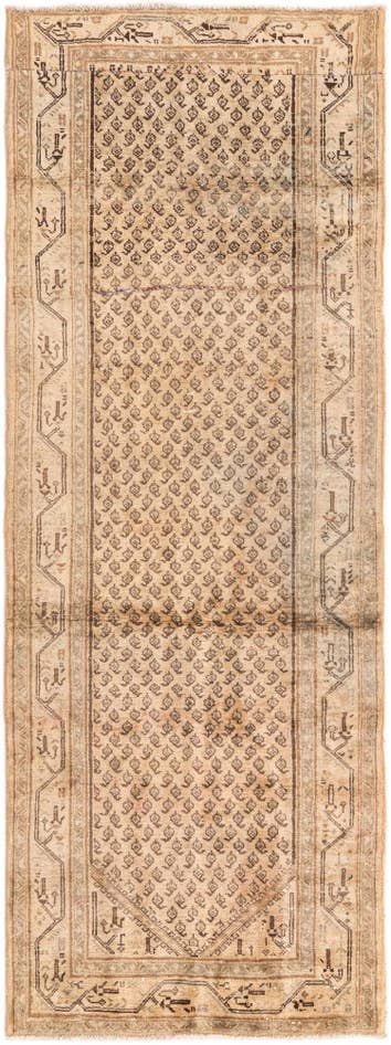 Detail image of 3' 5 x 9' 1 Hand Knotted Ultra Vintage Persian Wool Runner Rug