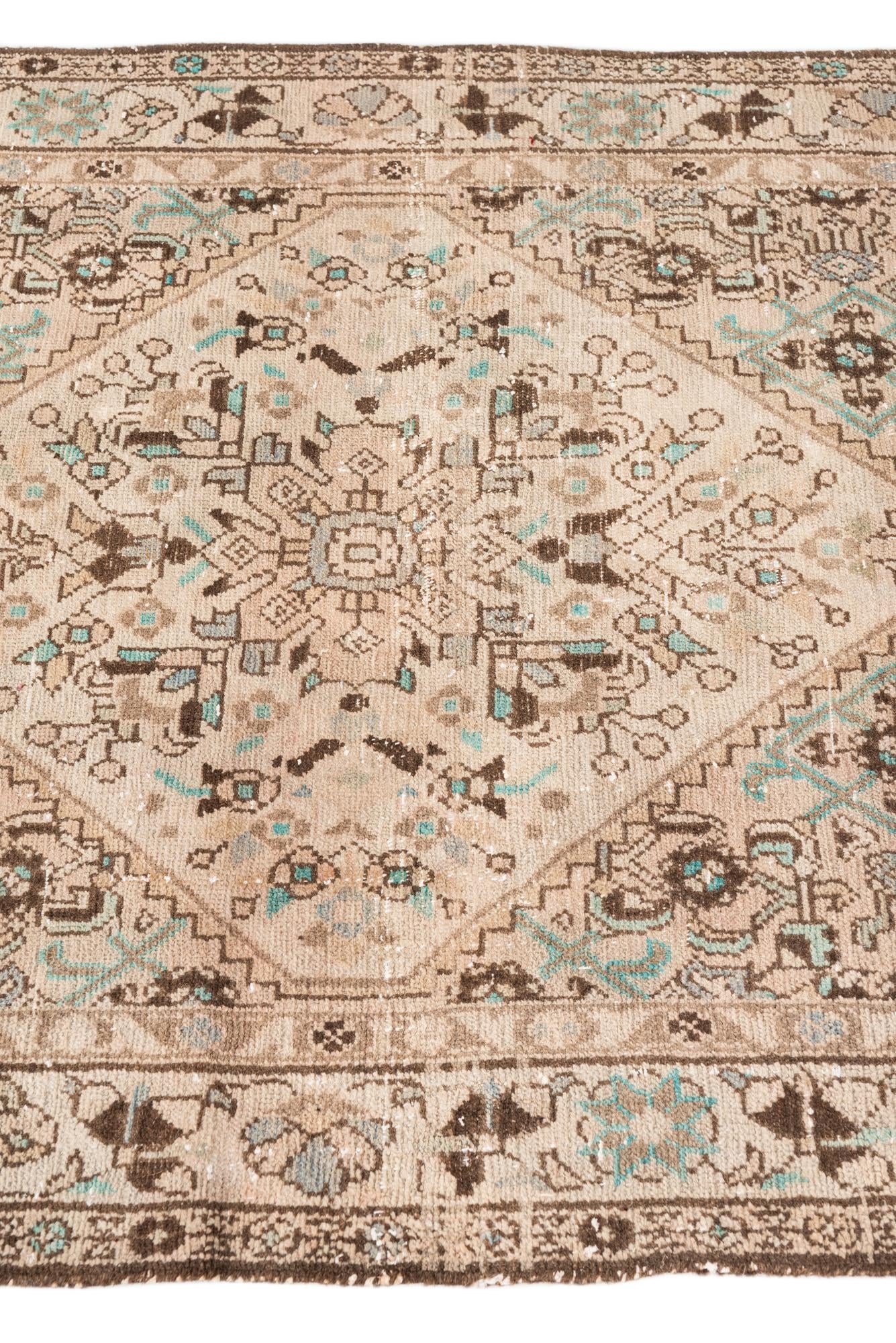 3' 5 x 13' 10 Hand Knotted Ultra Vintage Persian Wool Runner Rug