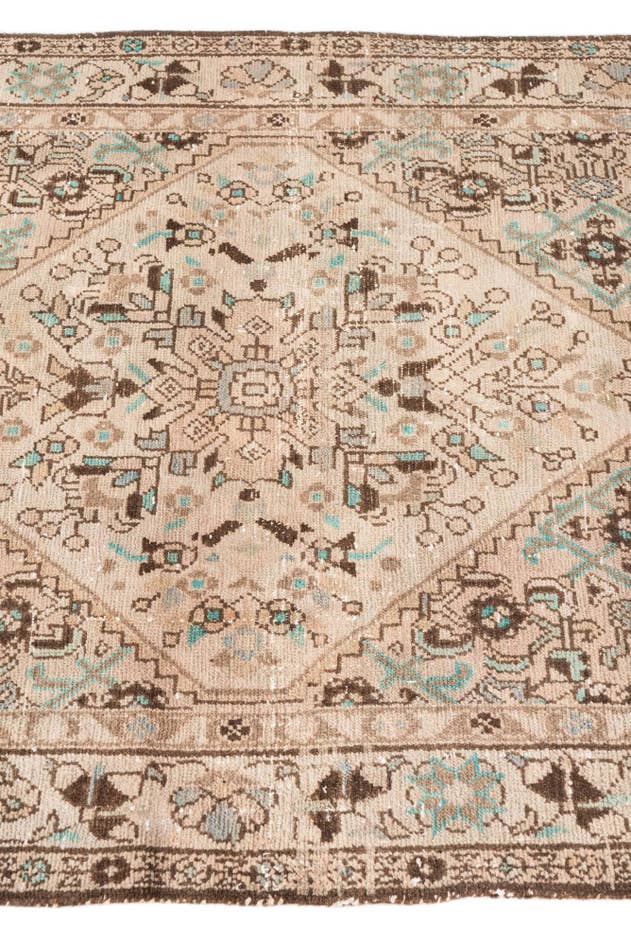 Detail image of 3' 5 x 13' 10 Hand Knotted Ultra Vintage Persian Wool Runner Rug