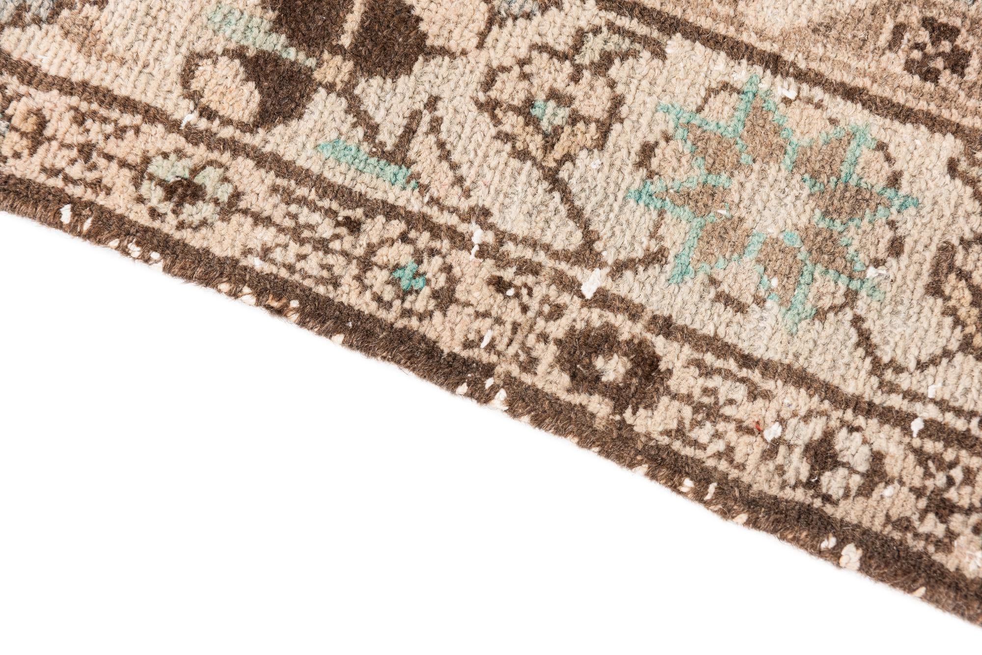 3' 5 x 13' 10 Hand Knotted Ultra Vintage Persian Wool Runner Rug