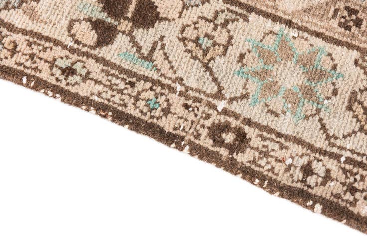 Detail image of 3' 5 x 13' 10 Hand Knotted Ultra Vintage Persian Wool Runner Rug