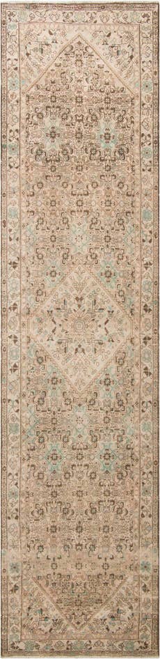 Detail image of 3' 5 x 13' 10 Hand Knotted Ultra Vintage Persian Wool Runner Rug