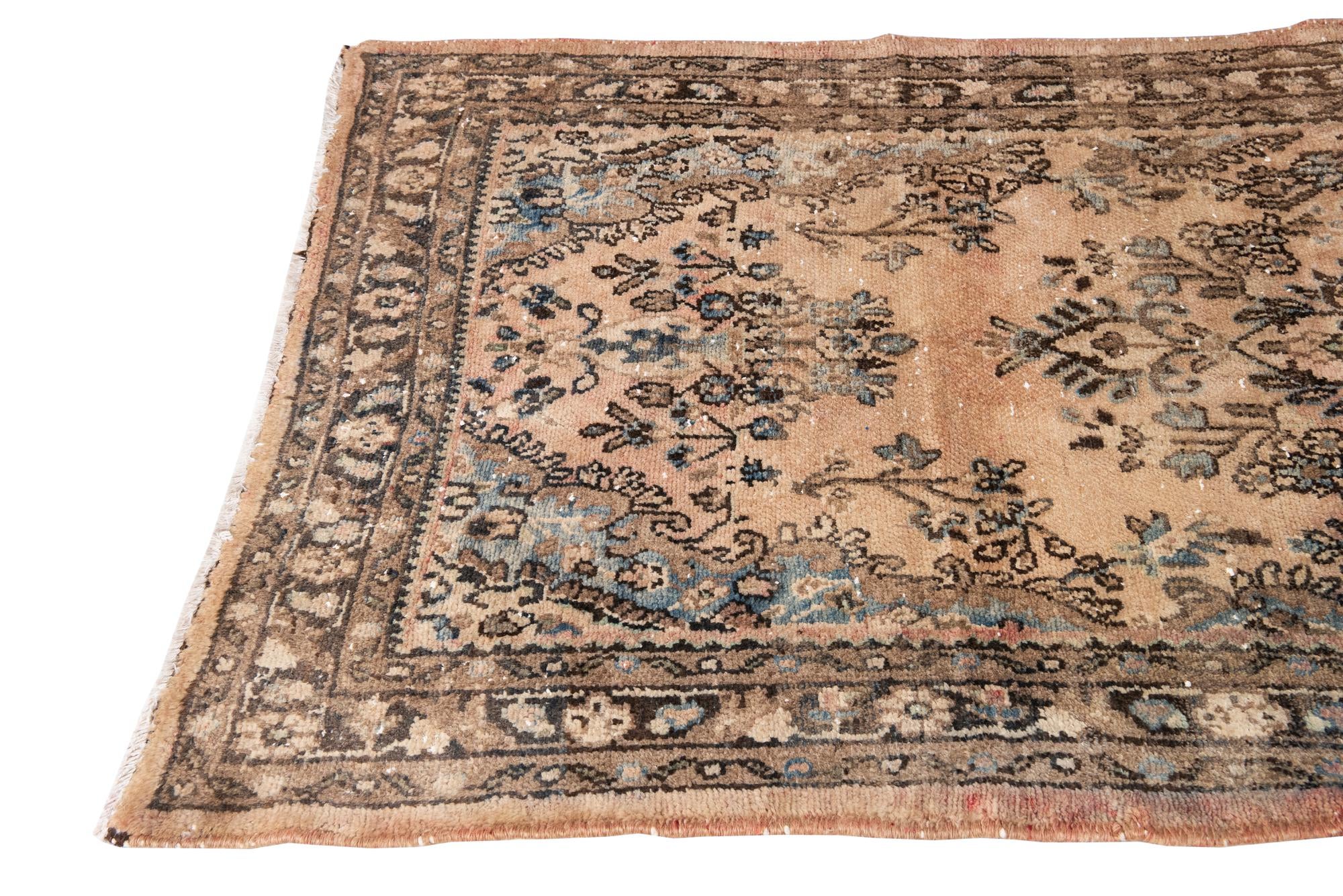 3' 7 x 9' 6 Hand Knotted Ultra Vintage Persian Wool Runner Rug