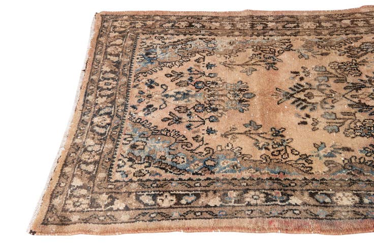 Detail image of 3' 7 x 9' 6 Hand Knotted Ultra Vintage Persian Wool Runner Rug