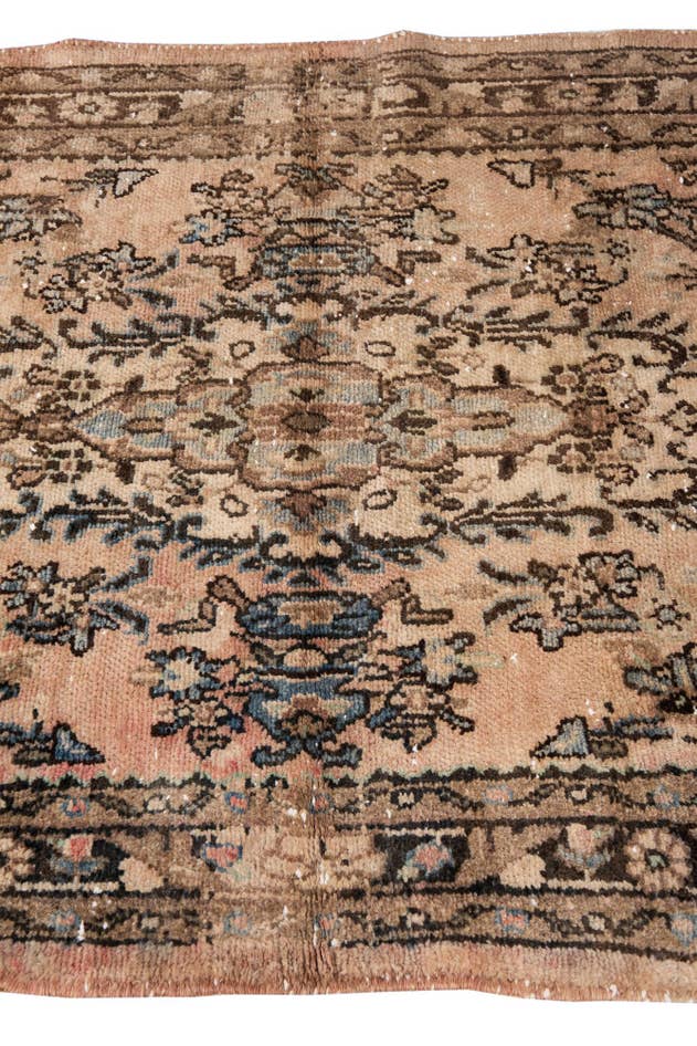 Detail image of 3' 7 x 9' 6 Hand Knotted Ultra Vintage Persian Wool Runner Rug