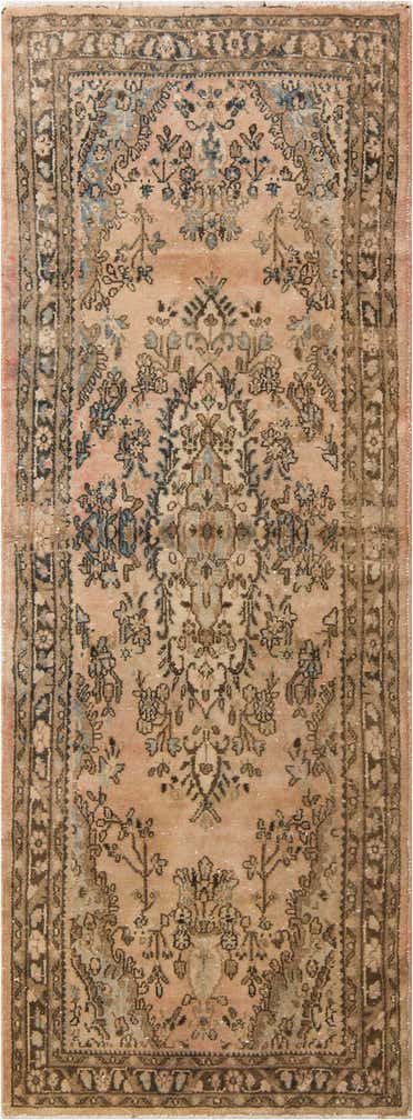 3' 7 x 9' 6 Hand Knotted Ultra Vintage Persian Wool Runner Rug