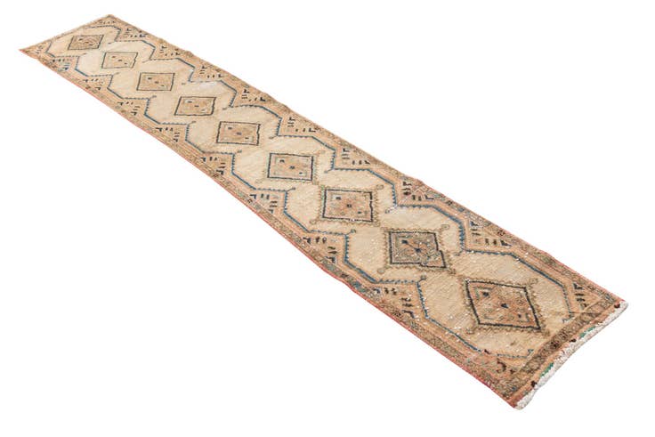 Detail image of 1' 7 x 8' 8 Hand Knotted Ultra Vintage Persian Wool Runner Rug