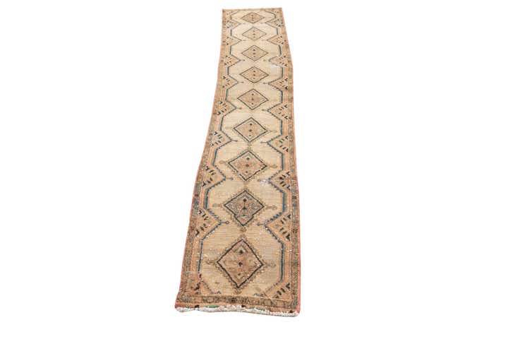 1' 7 x 8' 8 Hand Knotted Ultra Vintage Persian Wool Runner Rug