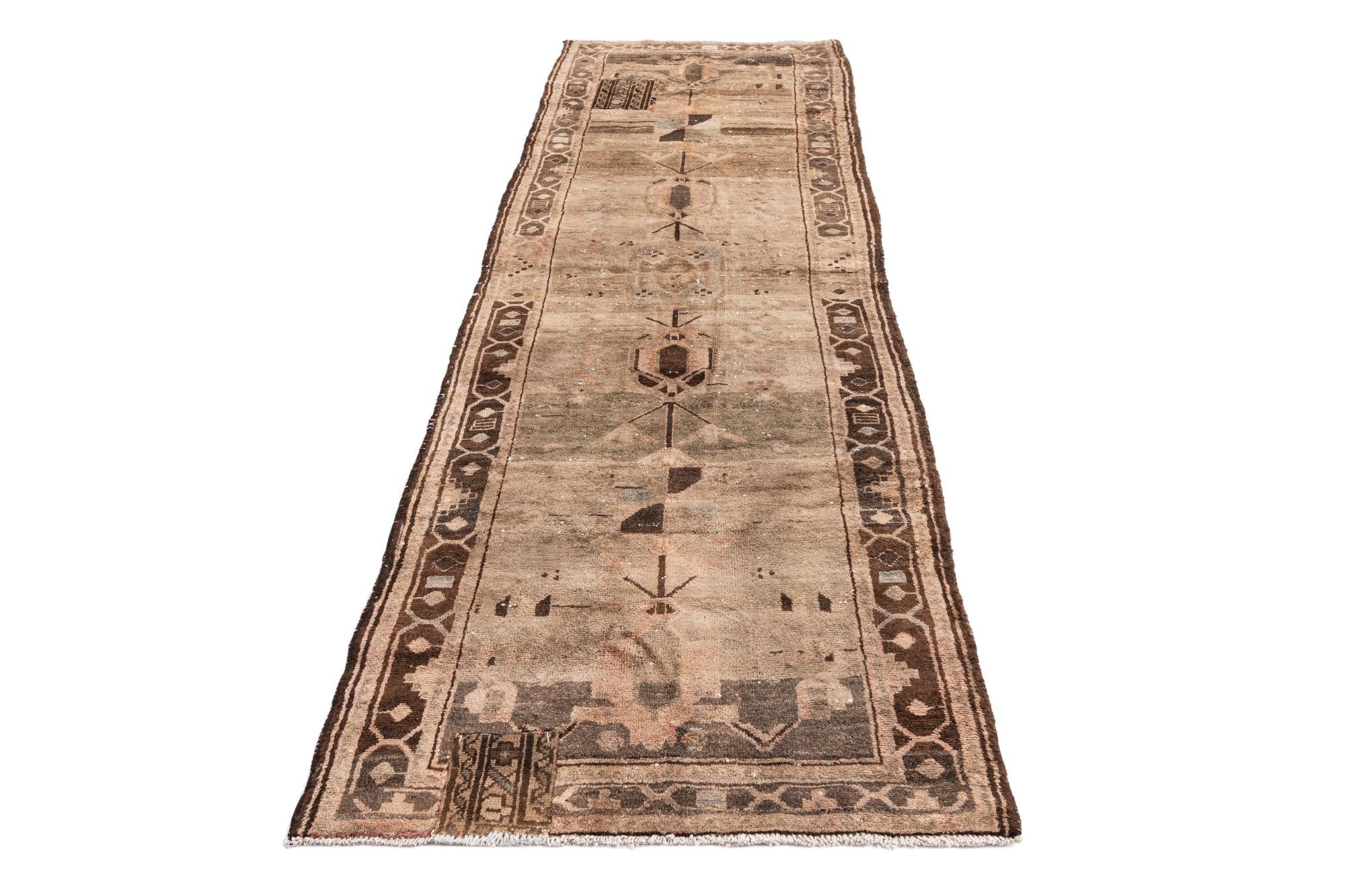 3' 6 x 9' 9 Hand Knotted Ultra Vintage Persian Wool Runner Rug