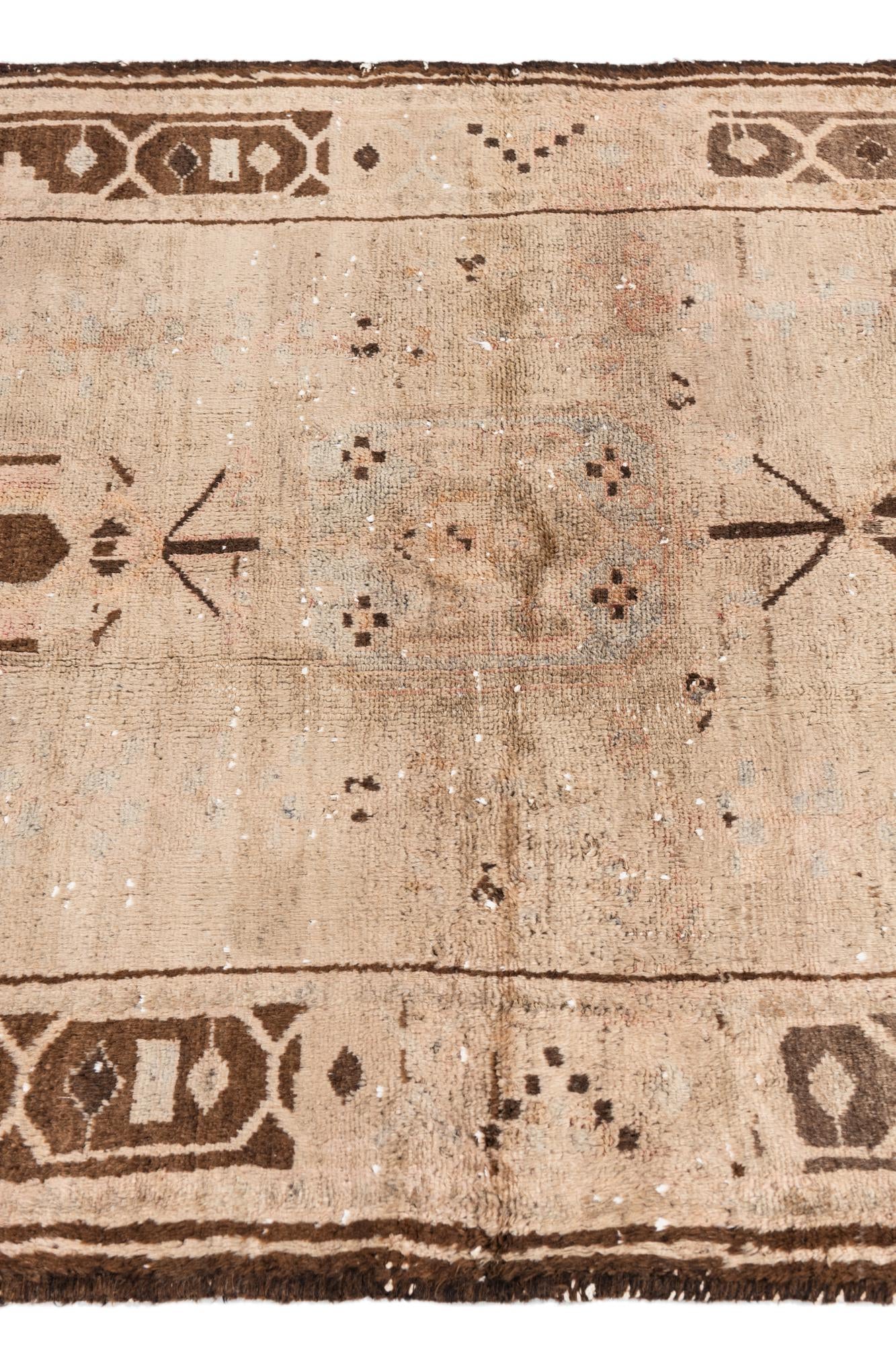 3' 6 x 9' 9 Hand Knotted Ultra Vintage Persian Wool Runner Rug