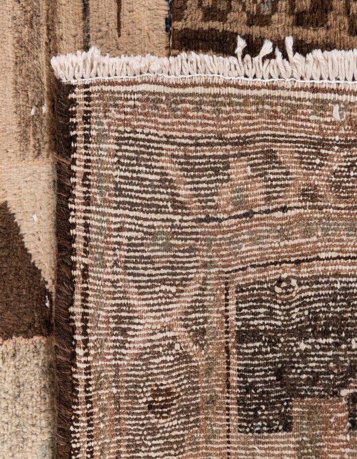 Detail image of 3' 6 x 9' 9  Hand Knotted Ultra Vintage Persian Wool Runner Rug