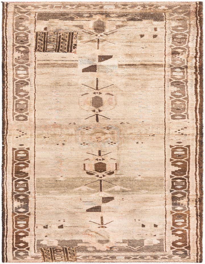 Detail image of 3' 6 x 9' 9 Hand Knotted Ultra Vintage Persian Wool Runner Rug