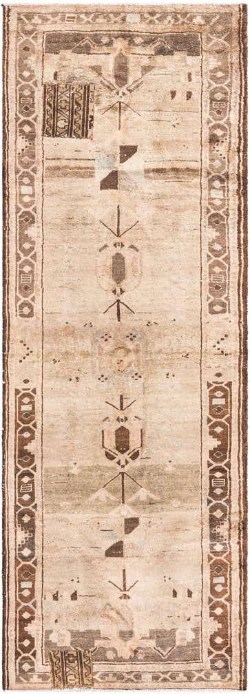 3' 6 x 9' 9 Hand Knotted Ultra Vintage Persian Wool Runner Rug