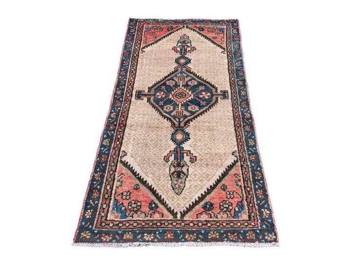 Detail image of 2' 10 x 5' 10 Hand Knotted Ultra Vintage Persian Wool Runner Rug