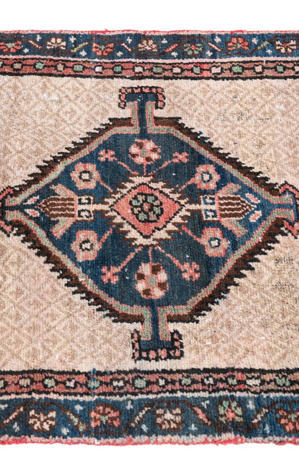 Detail image of 2' 10 x 5' 10 Hand Knotted Ultra Vintage Persian Wool Runner Rug