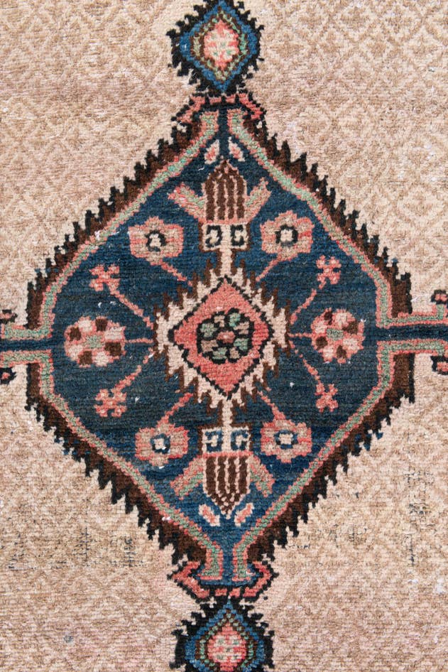 Detail image of 2' 10 x 5' 10 Hand Knotted Ultra Vintage Persian Wool Runner Rug
