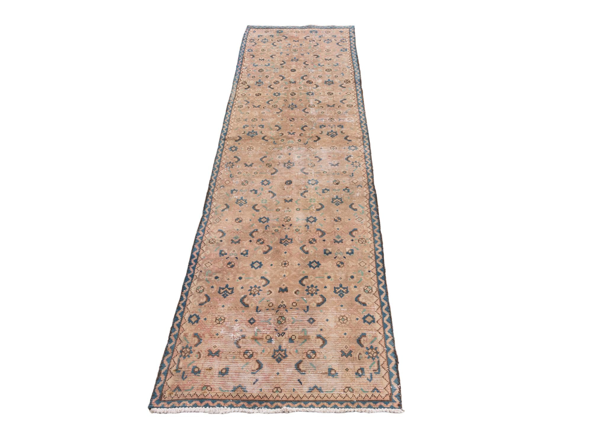 2' 4 x 8' 8 Hand Knotted Ultra Vintage Persian Wool Runner Rug