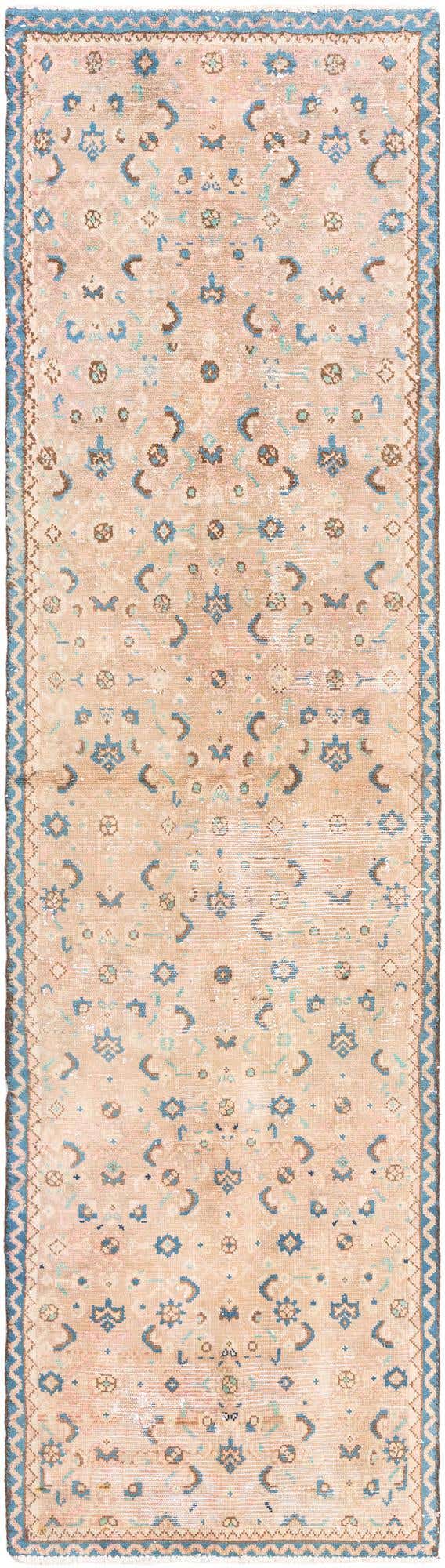 2' 4 x 8' 8 Hand Knotted Ultra Vintage Persian Wool Runner Rug