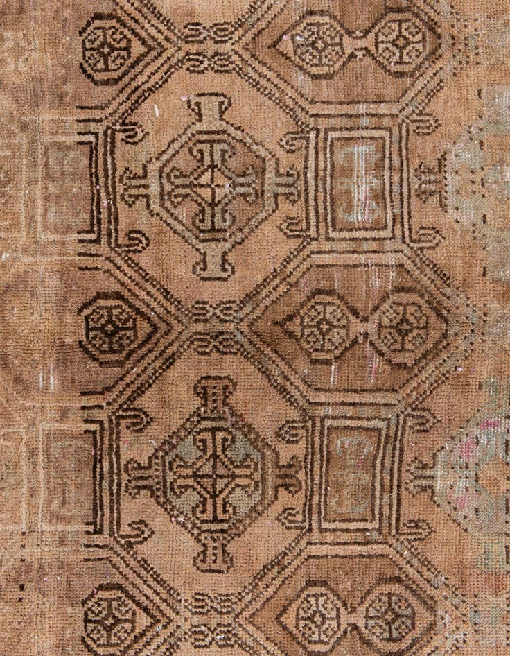 Detail image of 5' x 9' 10  Hand Knotted Ultra Vintage Persian Wool Runner Rug