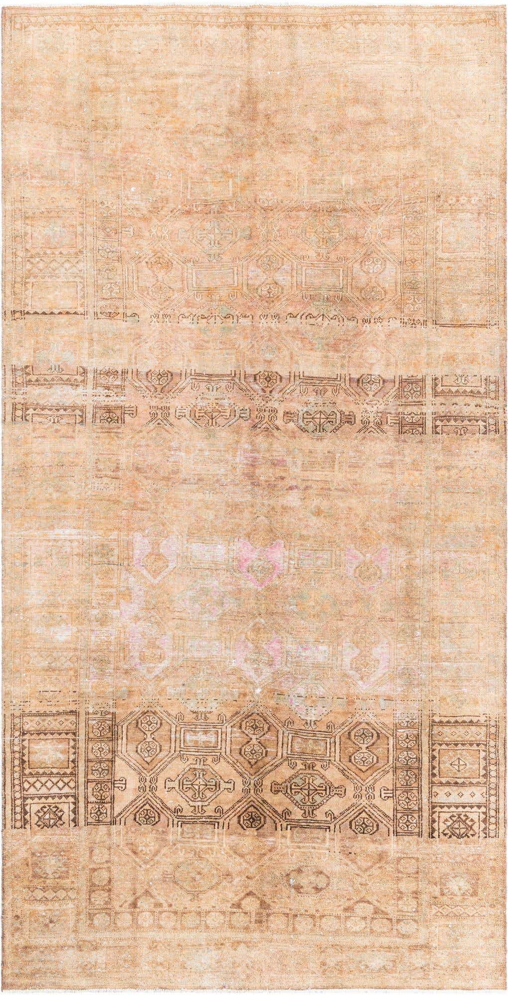5' x 9' 10 Hand Knotted Ultra Vintage Persian Wool Runner Rug